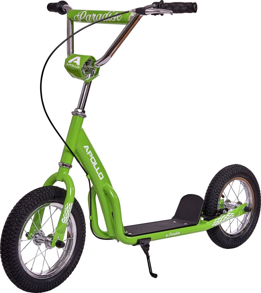 Apollo Retro Scooter Paradise | Roller mit Luftreifen 12,5 Zoll | Stylisher Tretroller für Kinder und Jugendliche | Cityroller Kinder mit breiter Trittfläche | Kinderroller mit großen Rädern - Grün