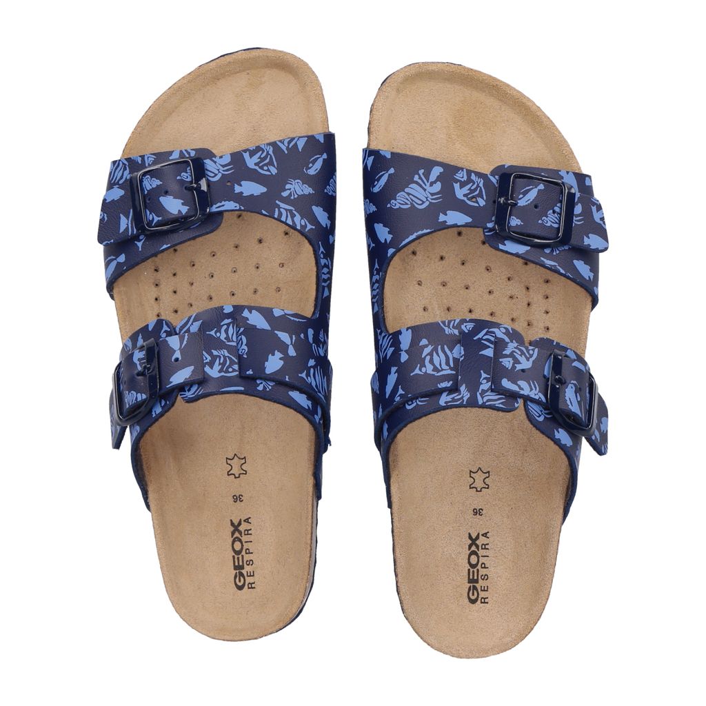 GEOX Hausschuhe GHITA, Glattleder, Blau, Kinder Produktbild 9