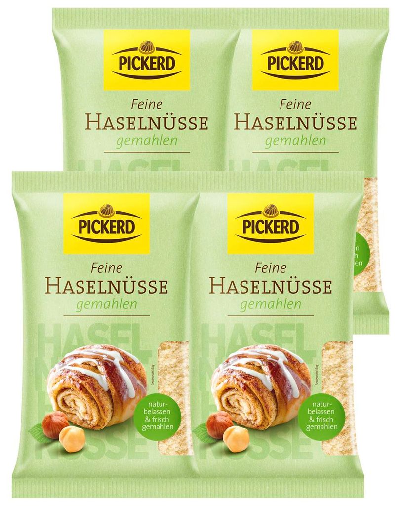 Pickerd Konditor Haselnüsse gemahlen schonend blanchiert 100g 4er Pack