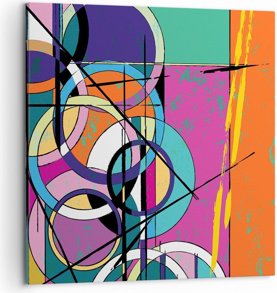 Bild auf Leinwand - Leinwandbild - Abstraktion modern - 50x50cm - Wand Bild - Wanddeko - Wandbilder - Leinwanddruck - Bilder - Kunstdruck - Wanddek...