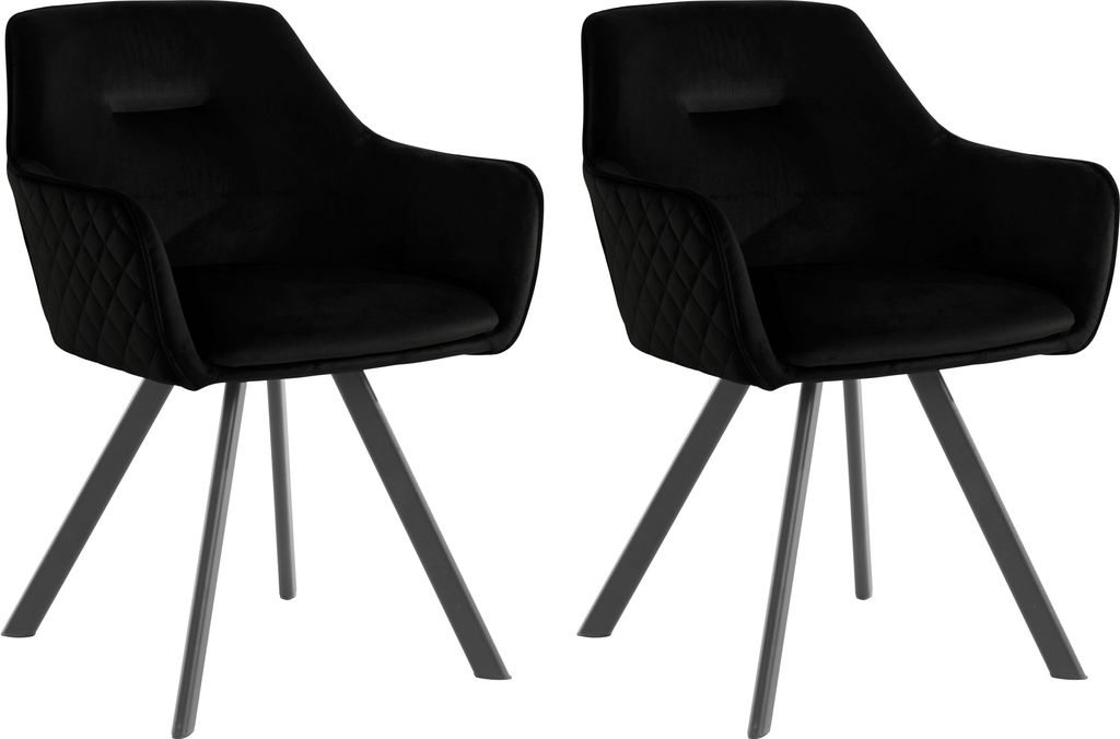 Vienna | Sessel aus schwarzem Velours, 2er-Pack