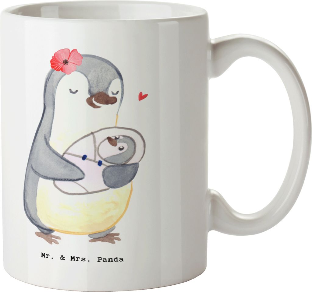 Mr. & Mrs. Panda Kaffeetasse Krippenerzieherin Herz - Weiß - Geschenk, haferl, Mutter, Tasse, Baby, Kindertagesstätte, KITA, Geburt, Teetasse, Tr...