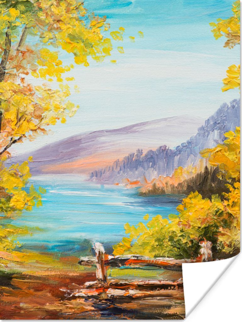 MuchoWow Poster Malerei - Ölgemälde - Pflanzen - Natur 90x120 cm - Wohnzimmer