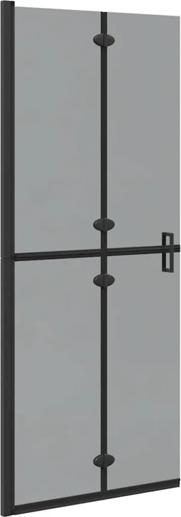 Écran de douche Walk-in 80x190 cm en verre trempé et aluminium noir mat