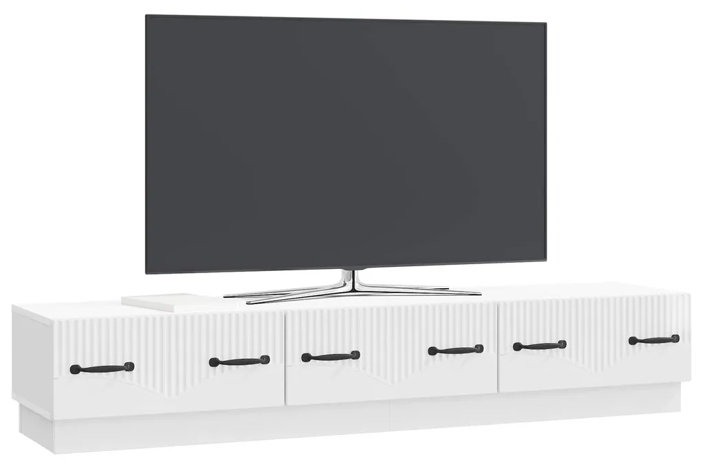Meuble TV blanc brillant pour ranger vos appareils multimédias de salon