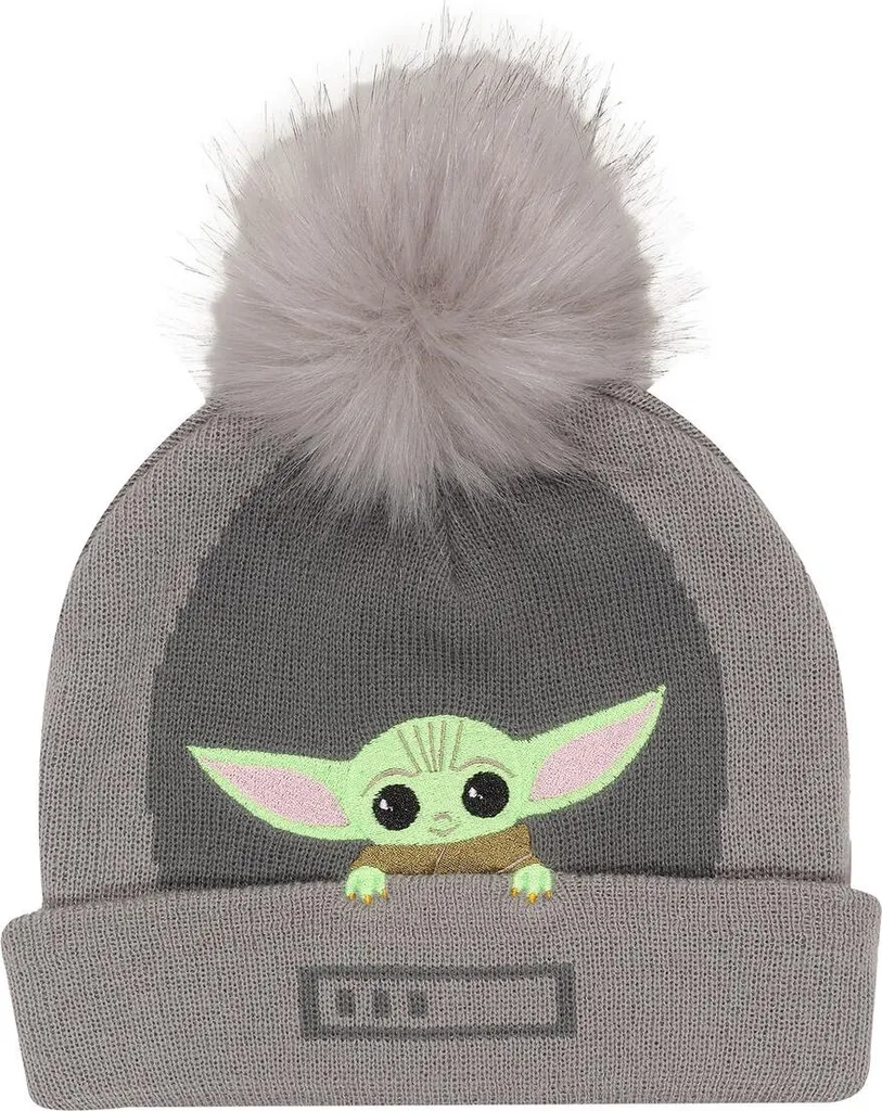 Bonnet Star Wars Mandalorian pour Hiver Gris Grogu Unisexe Idée Cadeau Fan