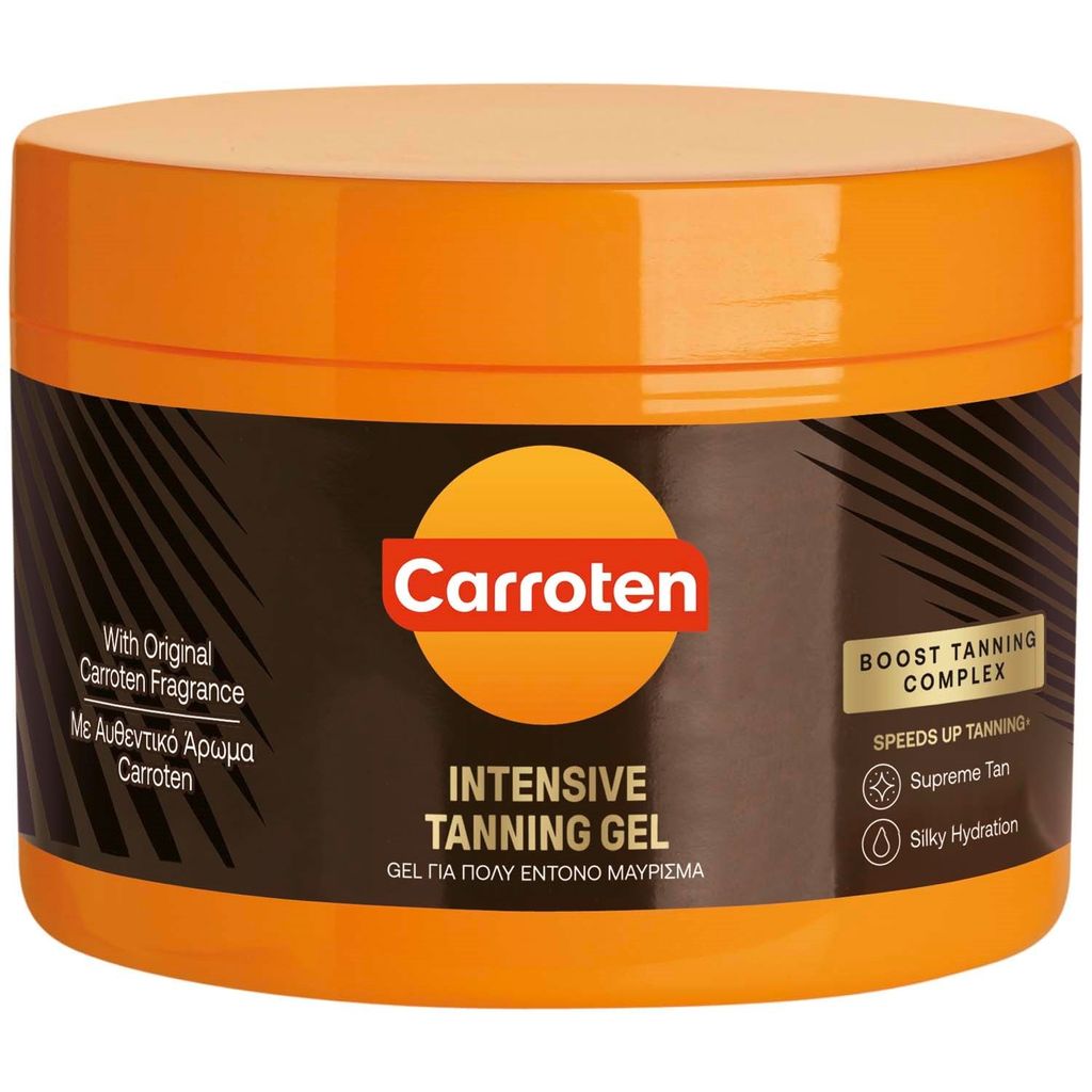 Carroten Intensive Tanning Gel - Bräunungsbeschleuniger mit Kokosnussöl und Vitaminen A & E - Bräunungel für Bräunung, 150 ml