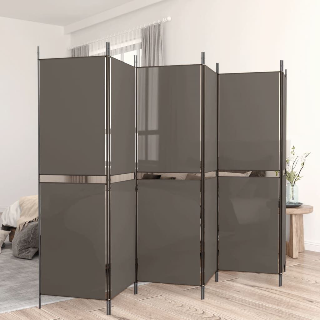 Best Möbel 6-tlg. Paravent Anthrazit 300x200 cm Stoff - Paravents Cloris Neu9790297 1parcel