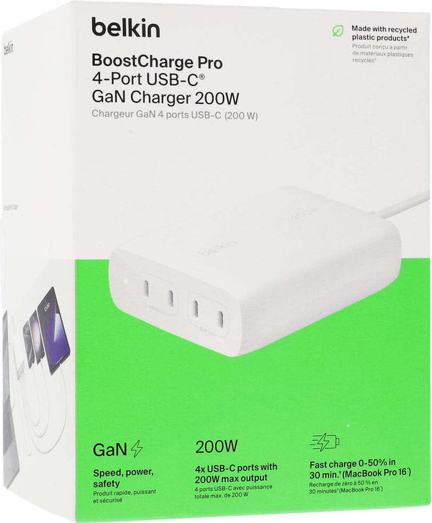 Belkin BOOST Charge PRO 200Watt 4-Port USB-C GaN Produktbild 