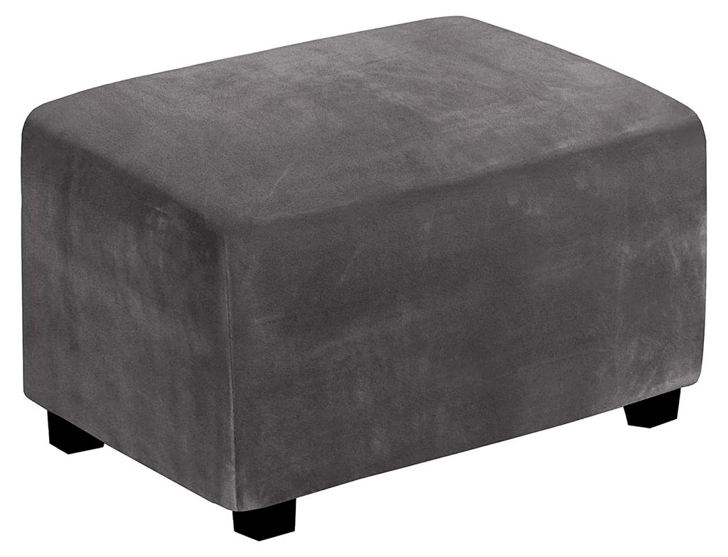 Rechteckiger Ottoman-Bezug aus Samt, quadratischer Stretch-Fußhocker-Bezug, faltbar, weicher Ottoman-Bezug, rutschfest, waschbar, Sofaschutz für ...