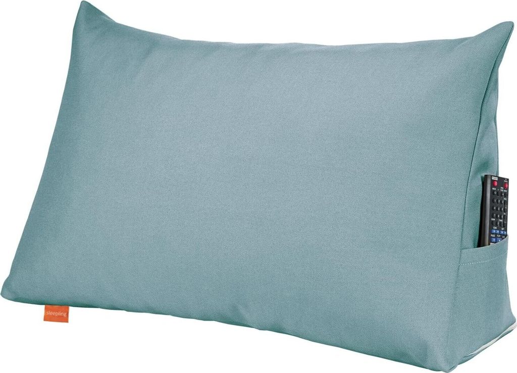 sleepling – Rückenkissen, Keilkissen für Bett und Sofa, 70cm breit, türkis, Lendenkissen, Lesekissen
