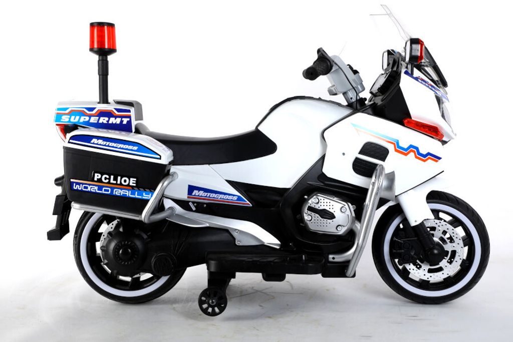 Elektro Kindermotorrad Polizei 011- 12V7A Akku – mit Stützräder, Musik und Lichter