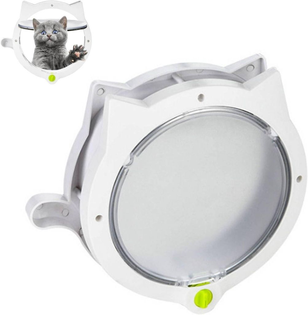 Katzenklappe Katzenklappen Hundeklappe, Haustierklappe mit 4-Wege-Verriegelung, Katzentür mit Tunnel Installieren Leicht, für kleine Hunde und Ka...