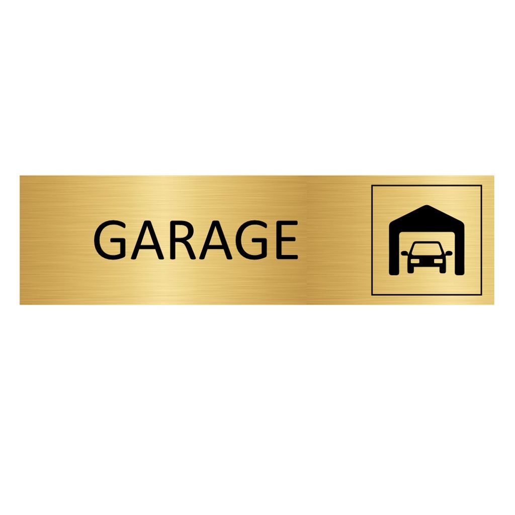 CombiCraft Aluminium Türschild Gold Garage 165x45mm mit 3M-Tape