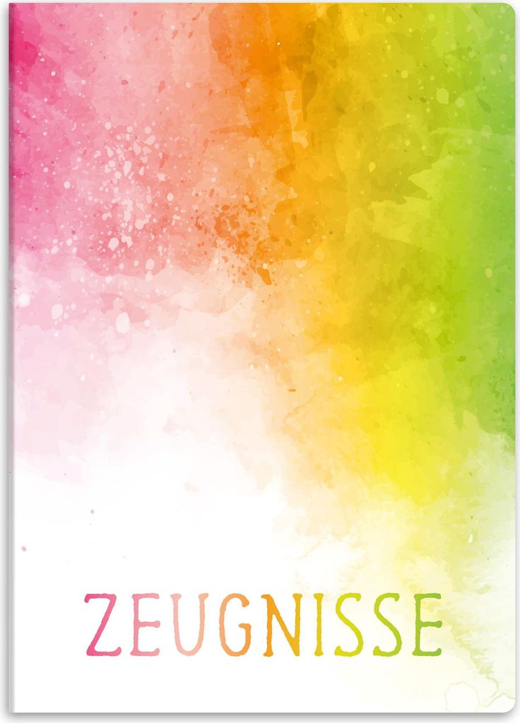 itenga Zeugnismappe A4 Kunststoff Sichtbuch Motiv Regenbogen Aquarell