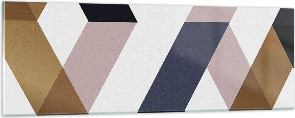 Bilder auf glas - Einteilig - Abstraktion Muster Diamant - 90x30cm - Glasbilder - Wandbilder - Bilder - zum Aufhängen bereit - Wanddekoration aus ...