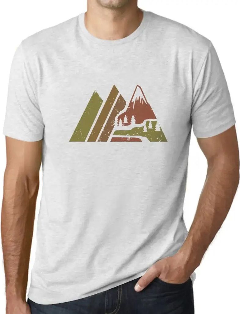 Herren Grafik T-Shirt Retro-Berg – Retro Mountain – Öko-Verantwortlich Vintage Jahrgang Kurzarm Lustige Druck Geburtstag Geschenk Mann
