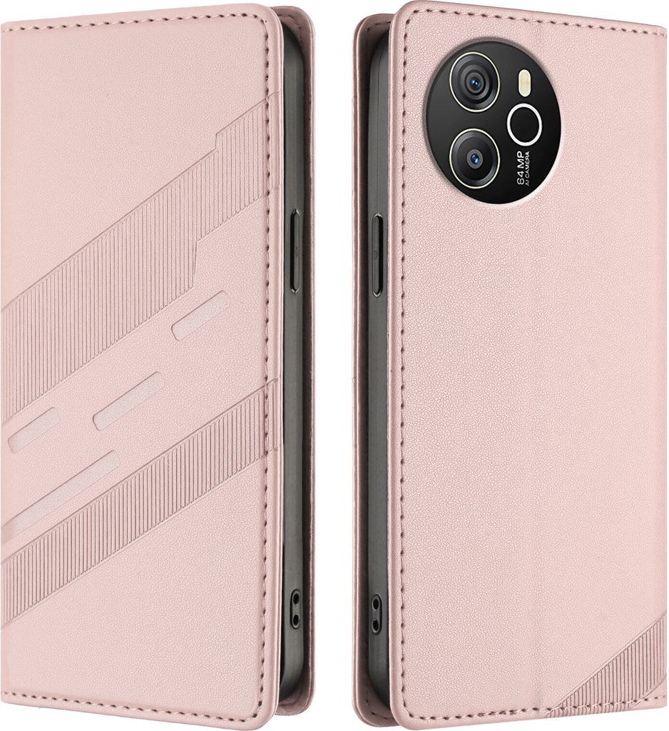 Hülle für Blackview Shark 8, Kunstleder Brieftaschen Handyhülle mit Kartenfach und Standfunktion Pink