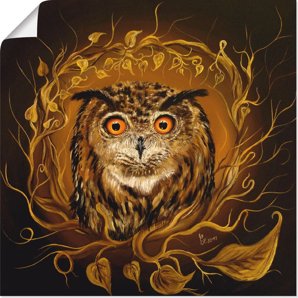 ARTland Poster Eule des Friedens Größe: 40x40 cm