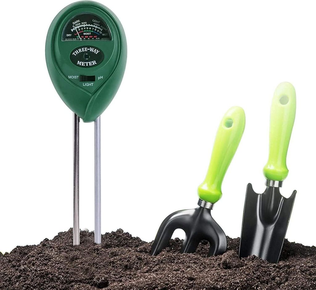 Bodentester, Boden-pH-Messer 3-in-1 Bodentester-Set für Feuchtigkeit, Licht und pH, Boden Feuchtigkeit Meter für Pflanzenerde, Garten, Bauernhof,...