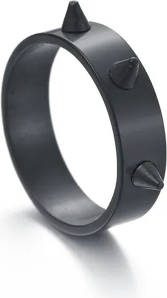 Gothic Punk Stachel Ringe verschiedene Farben Zacken US10 Schwarz