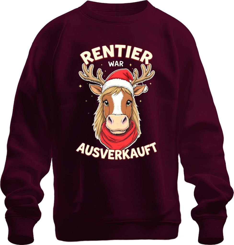 Rentier war t Weihnachten lustig Geschenk Vintage Style Uni Sweatshirt Pullover, Burgundy, M