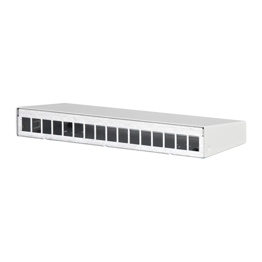 Boîtier Keystone 16 ports blanc RAL9010 METZ CONNECT haute densité