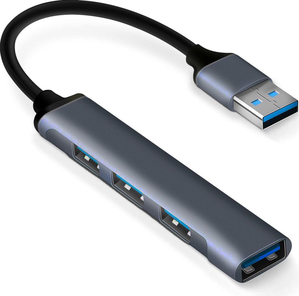 MMOBIEL Ultradünner 4Port USB 3.0 Data Hub für MacBook iMac Surface Notebook PC