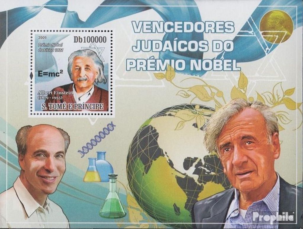 Briefmarken Sao Tome e Principe 2009 Mi Block711 (kompl.Ausg.) postfrisch Jüdische Nobelpreisträger