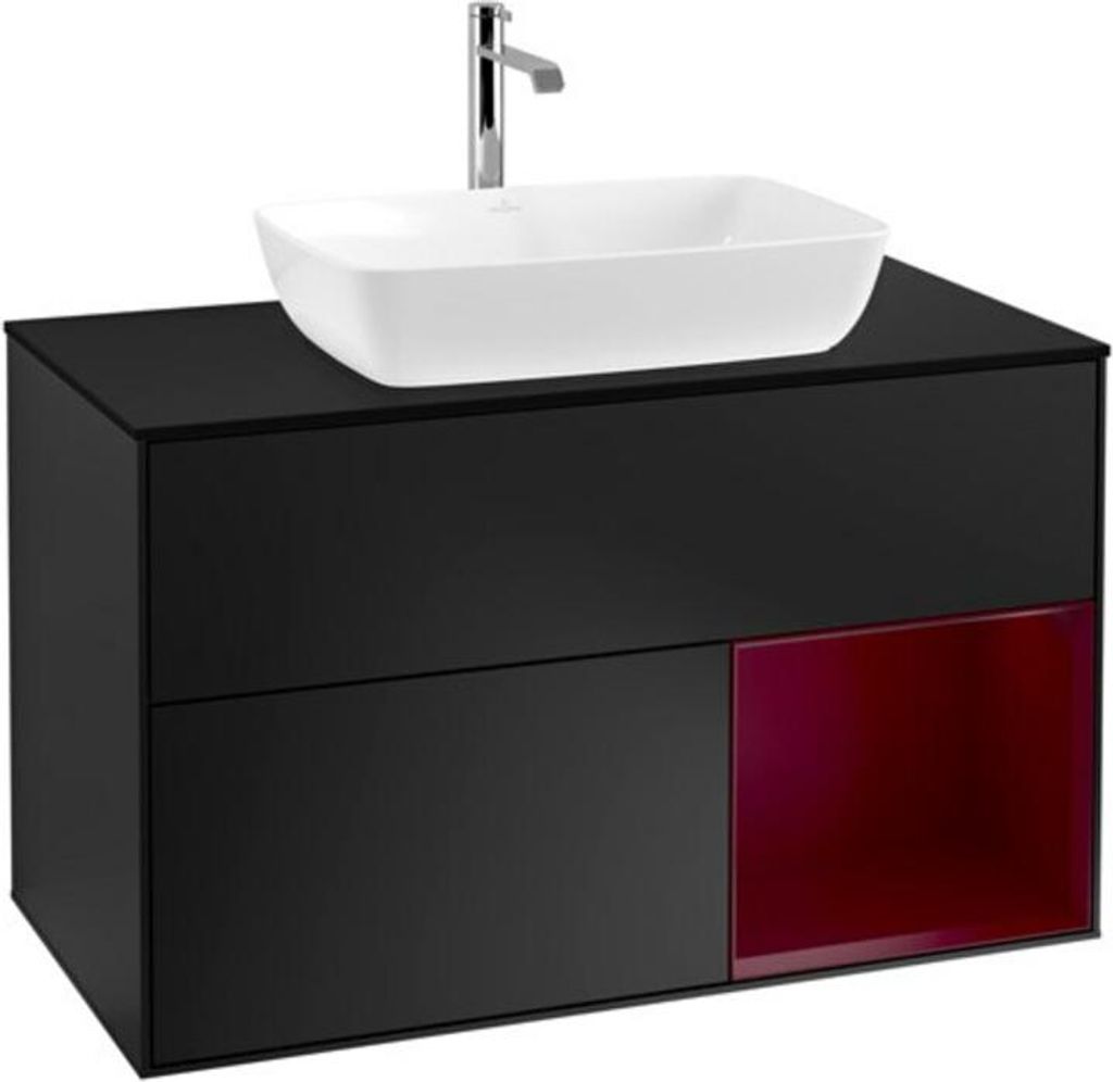V&B Waschtischunterschrank Wandbeleuchtung Finion 100, Pl bla m, Reg Peo m Lac, bla m Lac