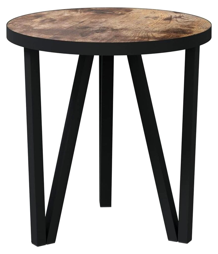 Beistelltisch im Industrie-Stil, Teetisch, Couchtisch, Ablagetisch, Wohnzimmertisch, Kaffeetisch, Sofatisch, Schwarz-Gelb, Ø35cm, MDF