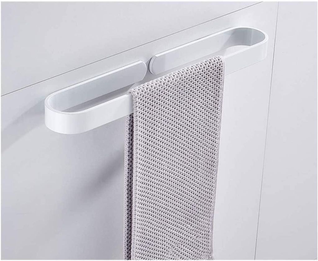 Handtuchhalter ohne Bohren – Wandmontage – Badaccessoires – Aluminium – Selbstklebend – Weiß – 40 cm