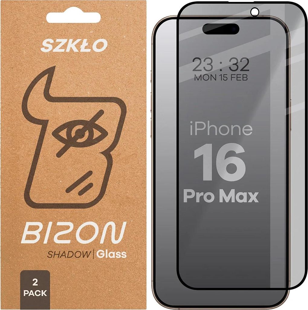 2x Gehärtetes Glas mit Privatschutzfilter für iPhone 16 Pro Produktbild 