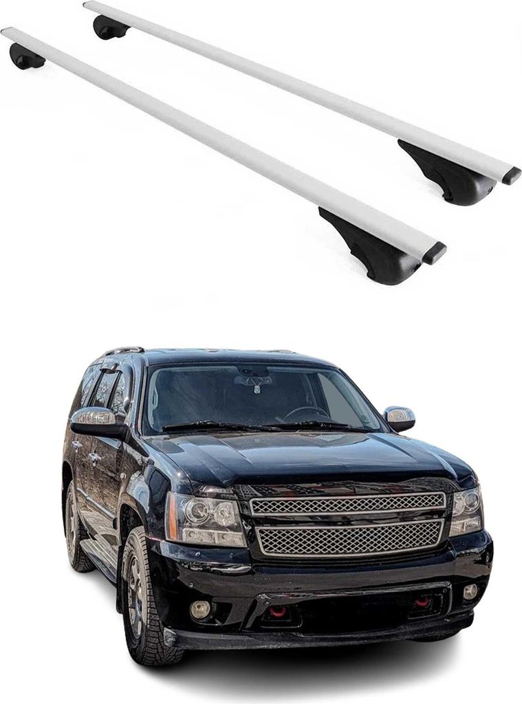 Dachträger Grundtäger für Chevrolet Tahoe 2000-2015 75kg Metall Silber 2 tlg