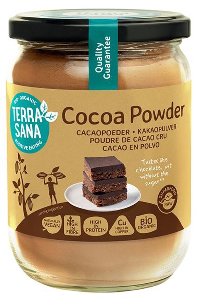Terrasana Raw Cacao Antioxidant Poeder in Glas  (160 gr) Productafbeelding 