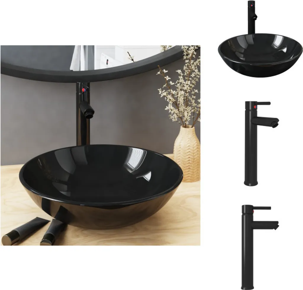 Offerta Set Lavabo vidaXL Vetro Temperato + Piletta e Rubinetto