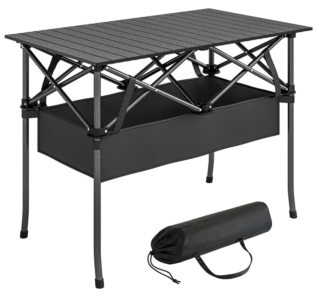 Outsunny Campingtisch Klapptisch mit Netzfach, Tragetasche, Produktbild 