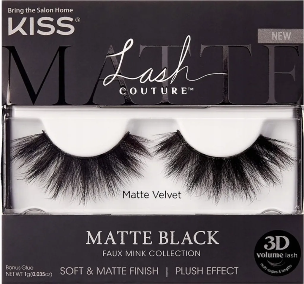 Faux cils de vison Matte Black Velvet Kiss effet naturel ultra noir