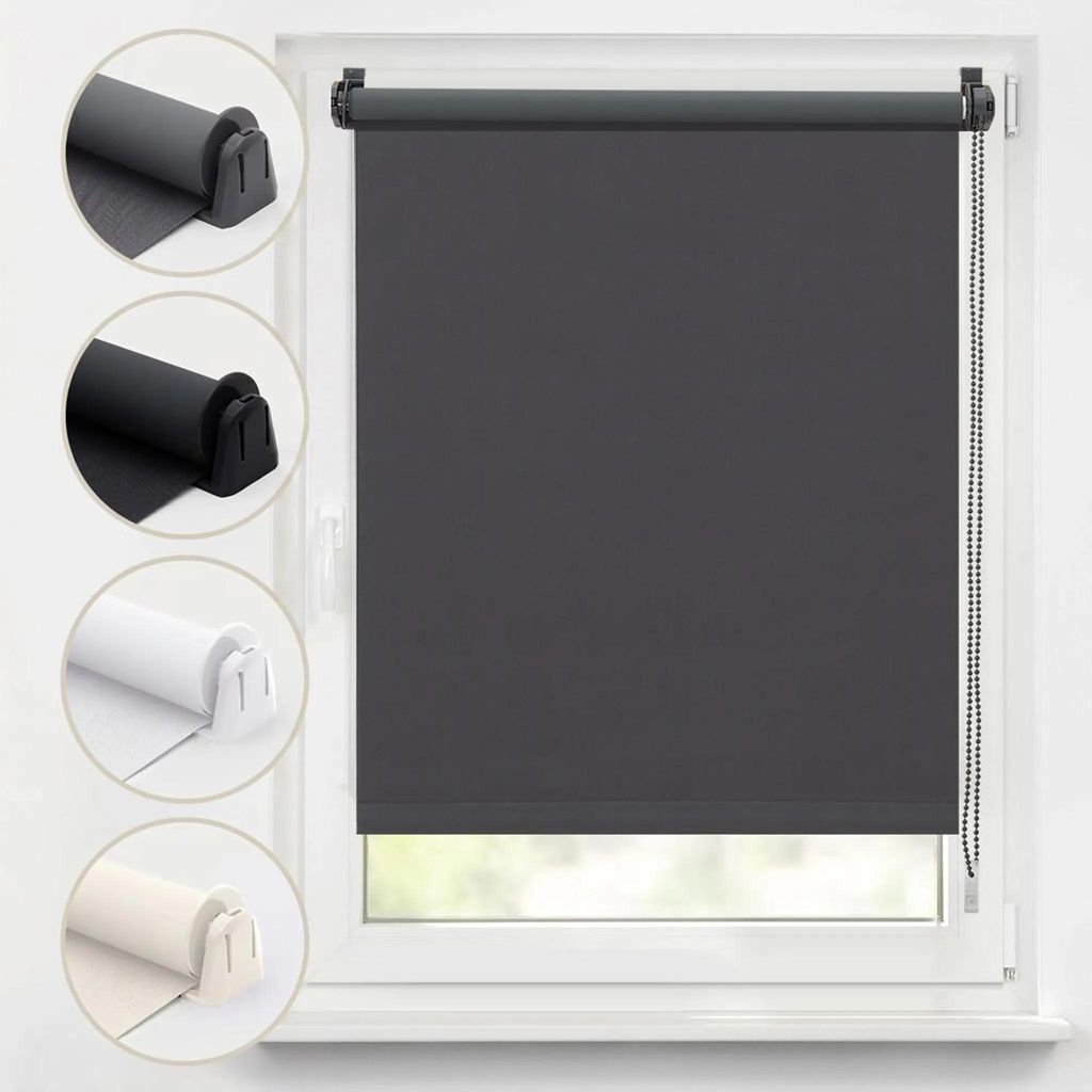 Verdunklungsrollo 70x160cm Grau Thermorollo Fensterrollo Produktbild 