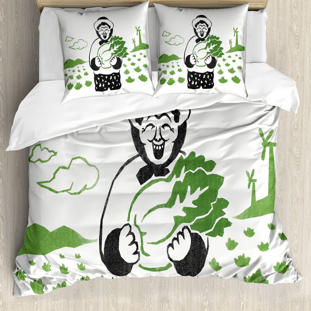ABAKUHAUS Bauernhof Bettbezug Set für Einzelbetten, Gärtner-Holding-Kohl, Milbensicher Allergiker geeignet mit Kissenbezug, 155 cm x 220 cm - 80 ...