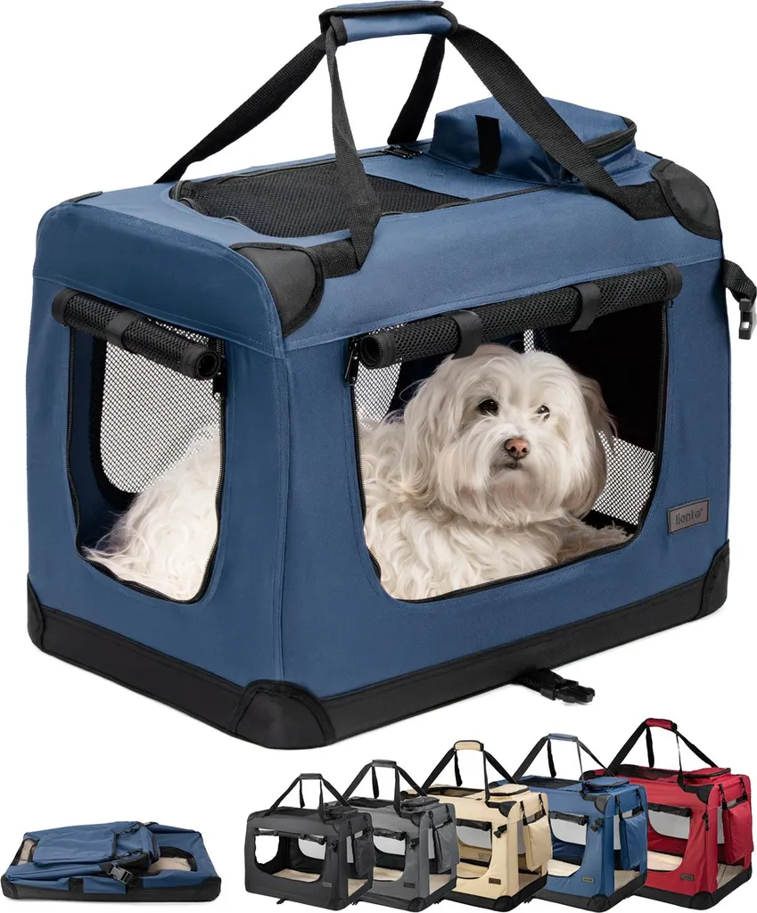 Box Cane Pieghevole 60x42x44 Blu - Offerta Trasportino Auto