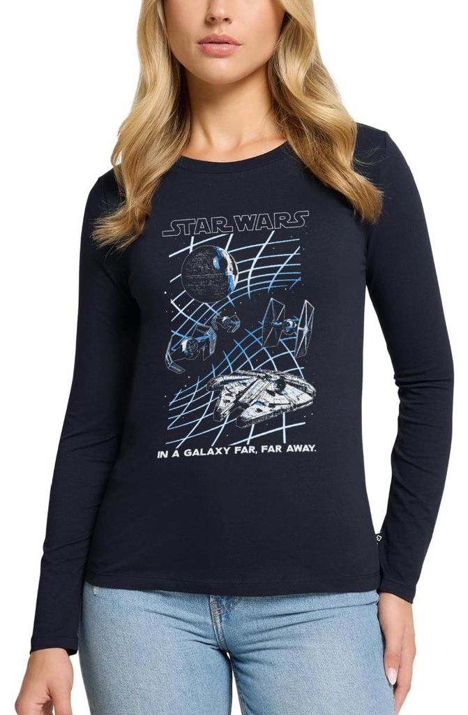 Star Wars In A Galaxy Far, Far Away Premium Langarmshirt Damen, XXL, Navy