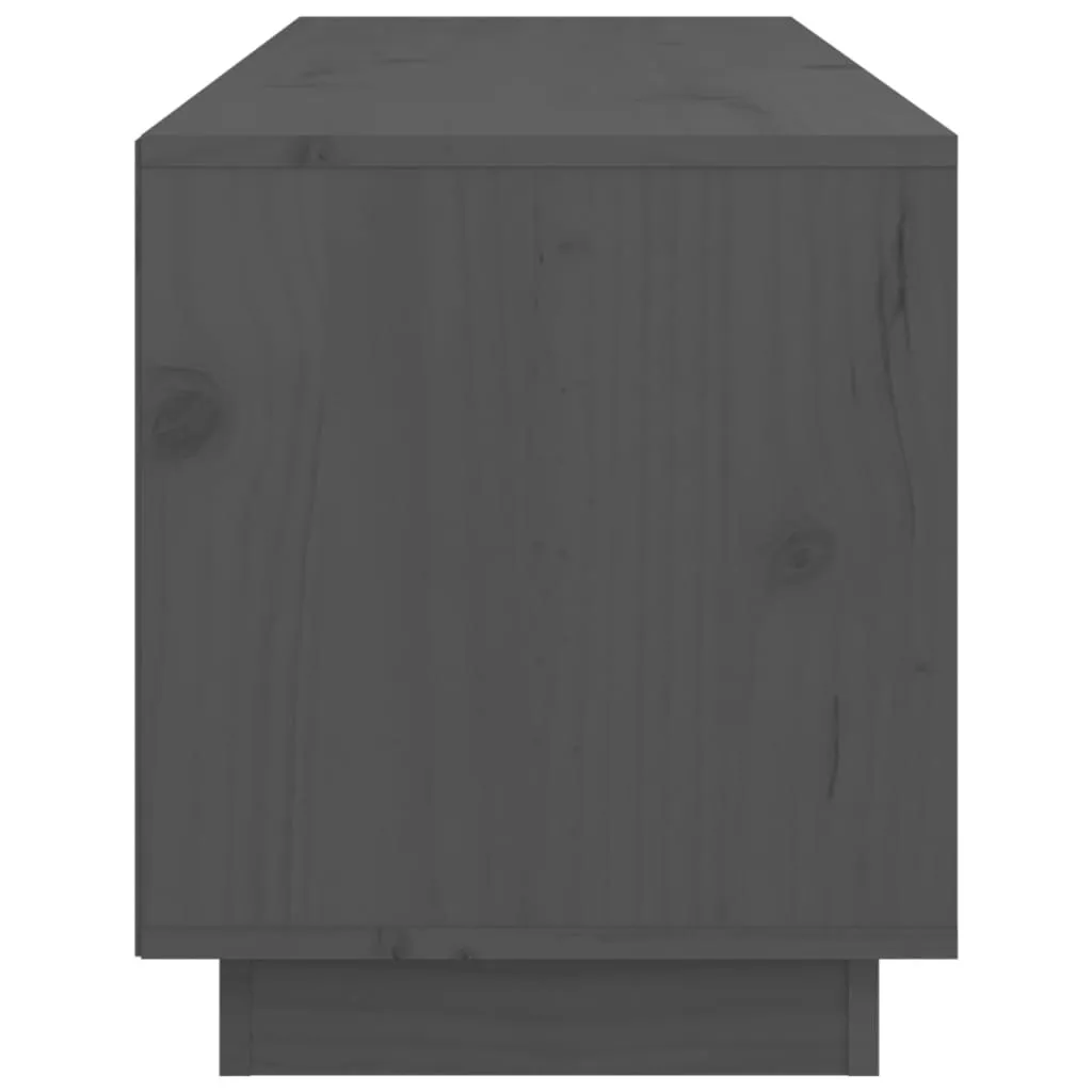 Mobile Porta TV 105x34x40 cm in Pino Massiccio Grigio | Legno Vero - 5