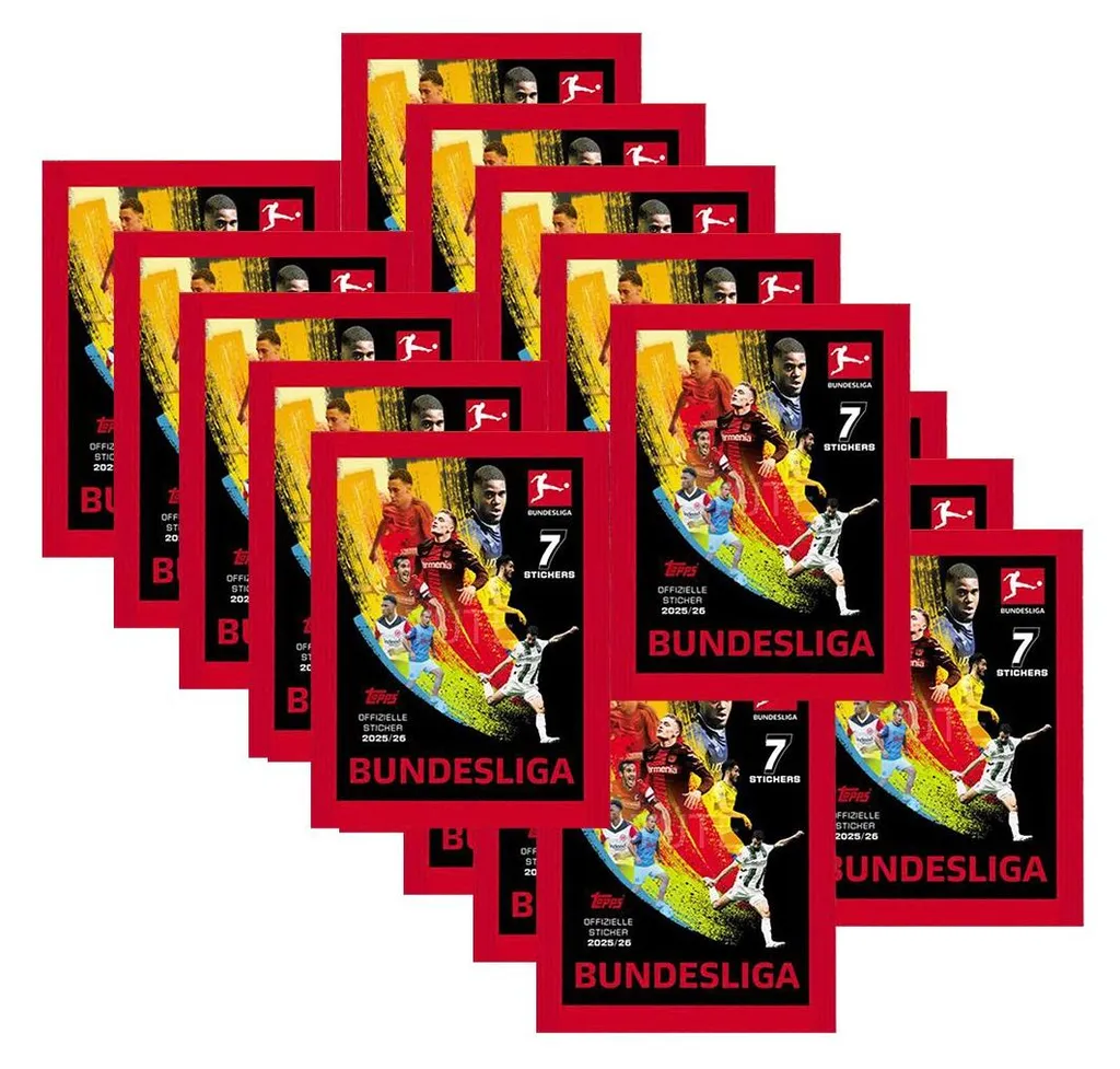 Topps Lot Autocollants Euro Féminin 2025 – 1 Pack Démarrage + 10 Sachets (60 Autocollants)