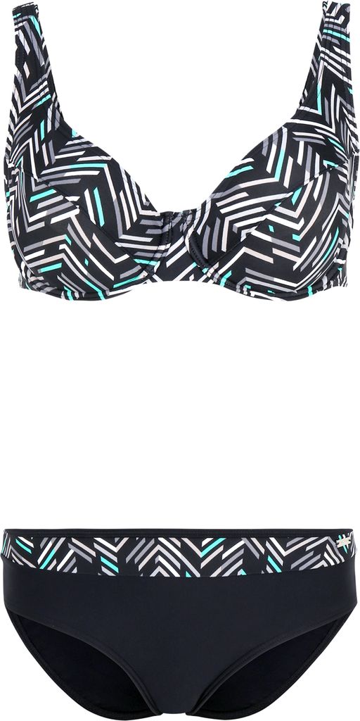 LASCANA Bügel-Bikini schwarz-bedruckt Größe 44 Cup F