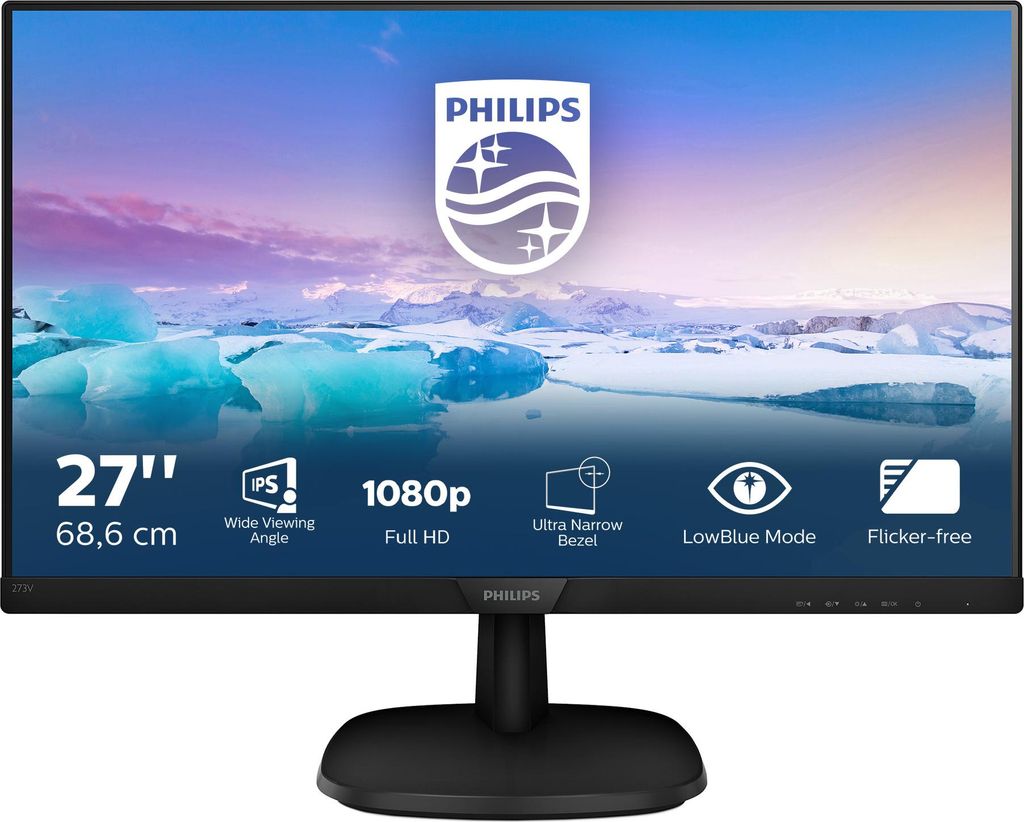 Philips V-line 273V7QDSB, 27" IPS FullHD Display schwarz Produktbild 