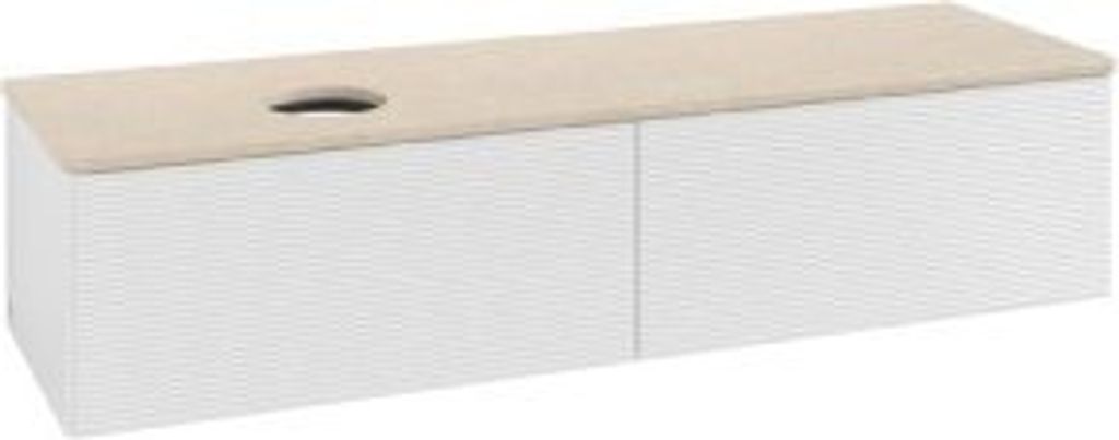 V&B Waschtischunterschrank mit Frontstruktur Antao 160x50cm, WBP-farbe botti., glo wh. Lac