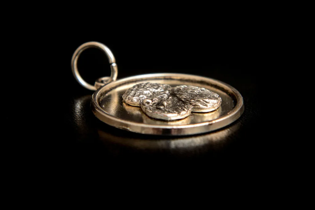 Pendentif Chien Caniche de Collection avec Chaîne Fine Style Argenté