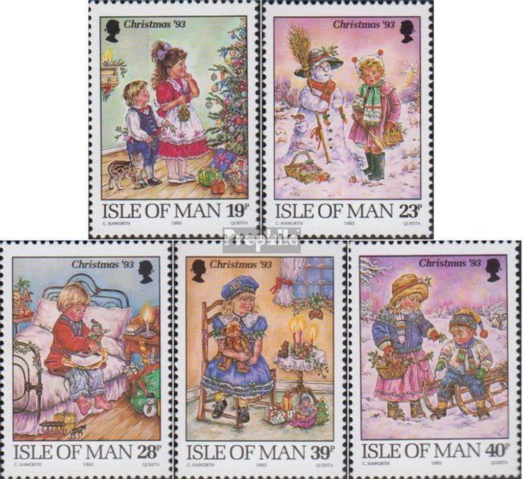 Briefmarken GB - Isle of Man 1993 Mi 564-568 gestempelt Weihnachten