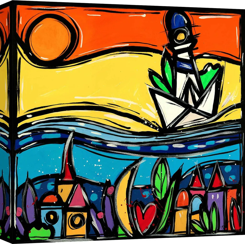 Quadro Wallas Mondi Sommersi 40x40 cm - Tela Canvas Moderna Multicolore